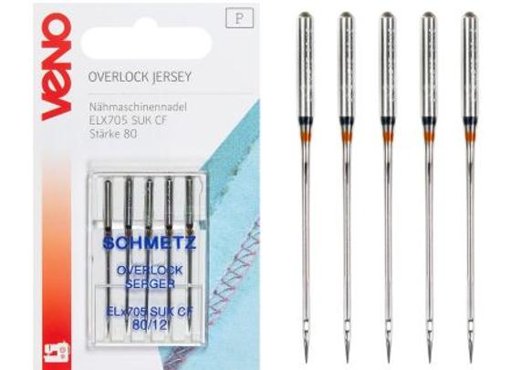 Nähmaschinennadeln Overlock ELX705 Jersey 80 057814
