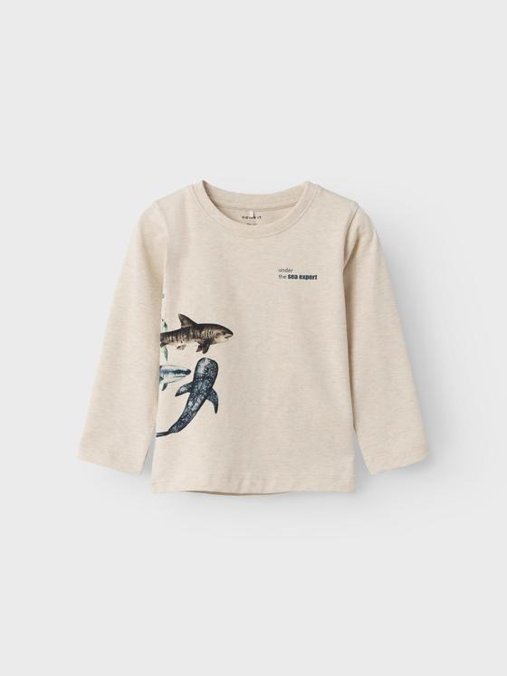 Name It Langarmshirt Sharks Peyote Melange