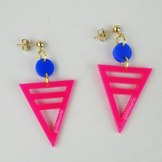 goldmarie Plexi Ohrringe Valencia - Nr. 2601 - pink-blau