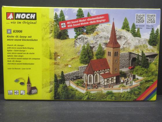 Noch 63906 Kirche St. Georg mit Micro-Sound Glockenläuten Laser Cut Bausatz Spur N OVP