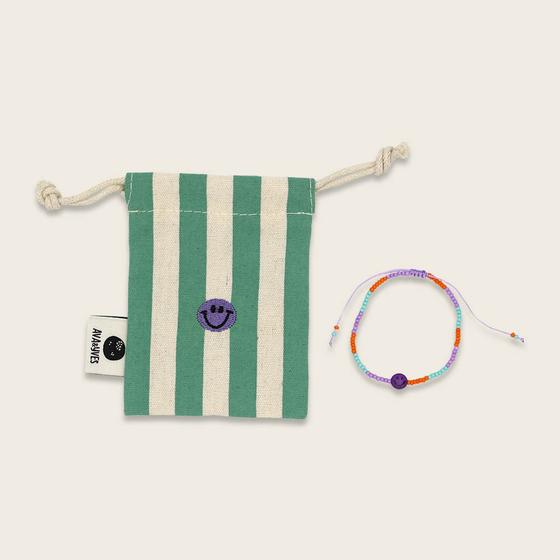 ava&yves Perlenarmband Smile Lila Orange