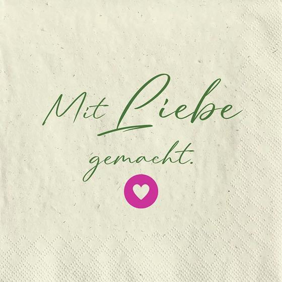 Serviette | Papier-/ Lunchserviette Mit Liebe gemacht