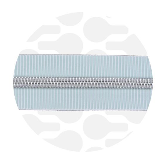 gestreiftes Reißverschlussband mit metallischer Optik. Flexibel, leicht zu nähen, ideal für Taschen & Accessoires Spiralreißverschluss grün bei Spreefee kaufen