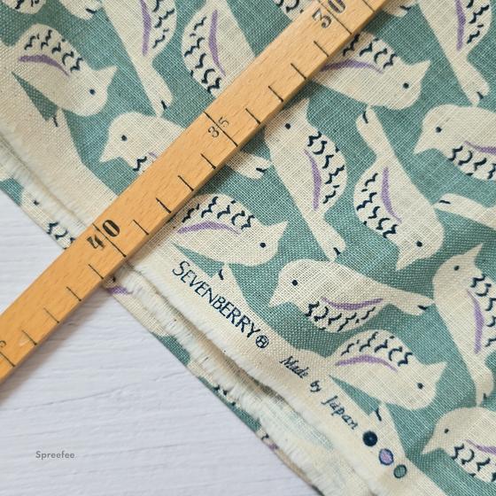 Birds Slub Cotton Poplin Sevenberry