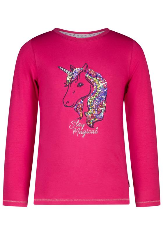 Langarmshirt "Einhorn" mit Wendepailletten, Baumwolle, pink