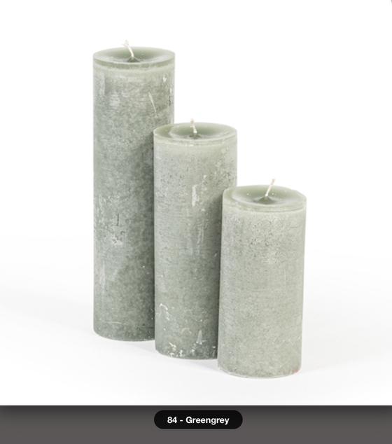 Kerze | Zylinderkerze 5,7 - 10 / Graugrün