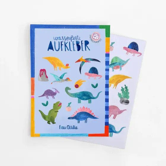 Frau Ottilie Spülmaschinenfeste Sticker Dinos