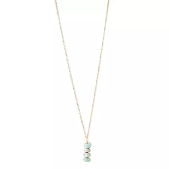 Stacked Messing Kette Stein Amazonit