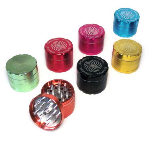 Grinder, Spyräl, Aluminium, Sieb, 40mm, alle Farben