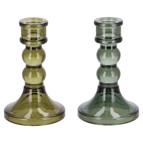 Kerzenhalter Glas Grün