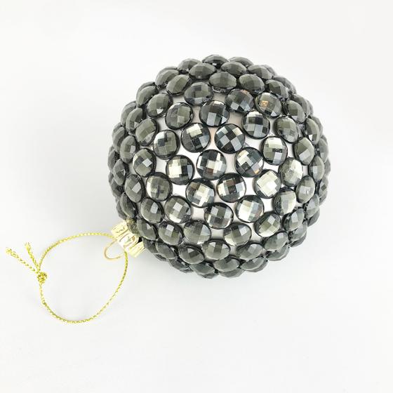 goldmarie Baumschmuck Glitzer Kugel grau