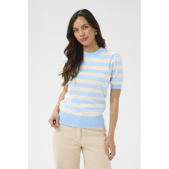 SAINT TROPEZ MilaSZ SS Striped Pullover 30513931 - beige-hellblau