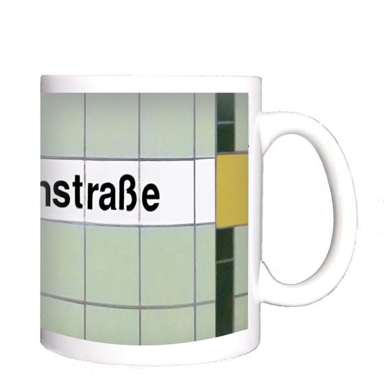 U-Bahn Kaffeebecher Kaffeetasse U-Bahnhof Emilienstraße, Hochbahn Linie U2, tom bäcker Geschenkidee Hamburg, Hansestadt, Eimsbüttel, Fruchtallee