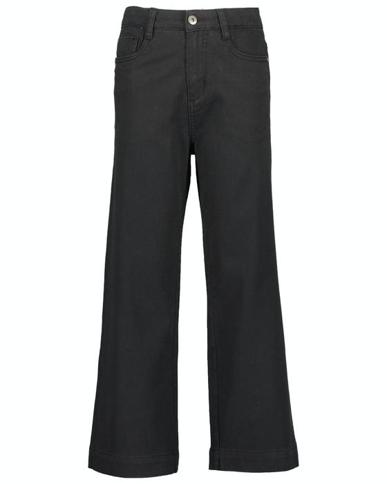 Wide-Leg-Jeans, verstellbarer Bund, Baumwolle, schwarz