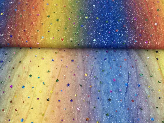 Tüll Regenbogen Foliensterne