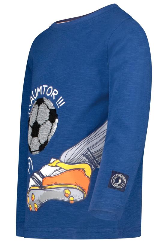 Langarmshirt "Fußball" mit Wendepailletten, deep blue