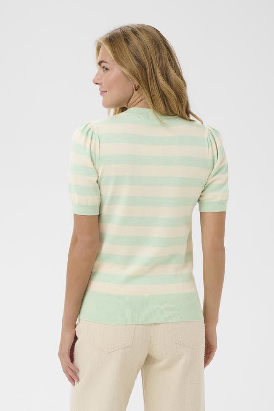 SAINT TROPEZ MilaSZ SS Striped Pullover 30513931 - beige-mint