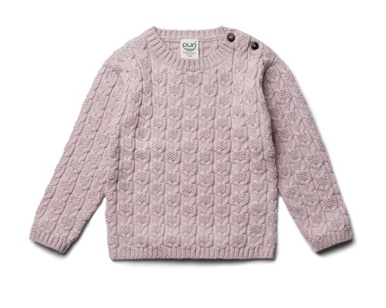 Puri Organic Pullover Strukturstrick Rosa