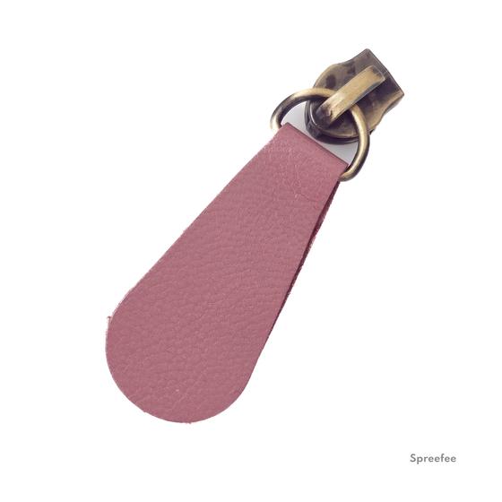 Design Leder-Zipper verschiedene Formen  - altrosa
