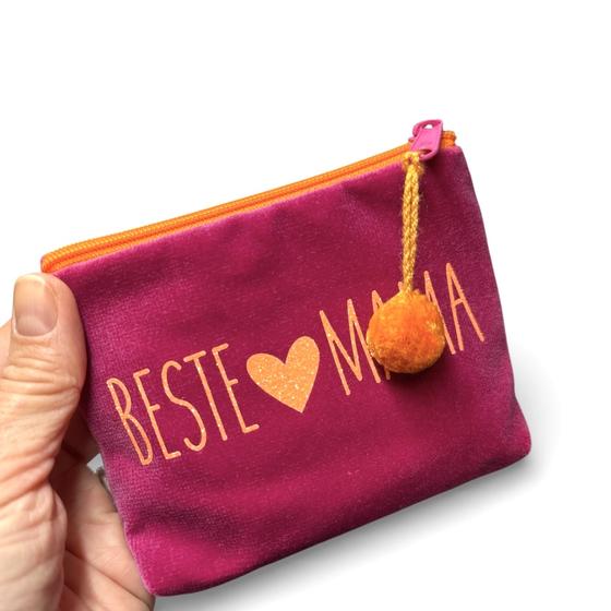 Frau Heidelberg Kosmetiktasche S pink mit NEON orange BESTE MAMA