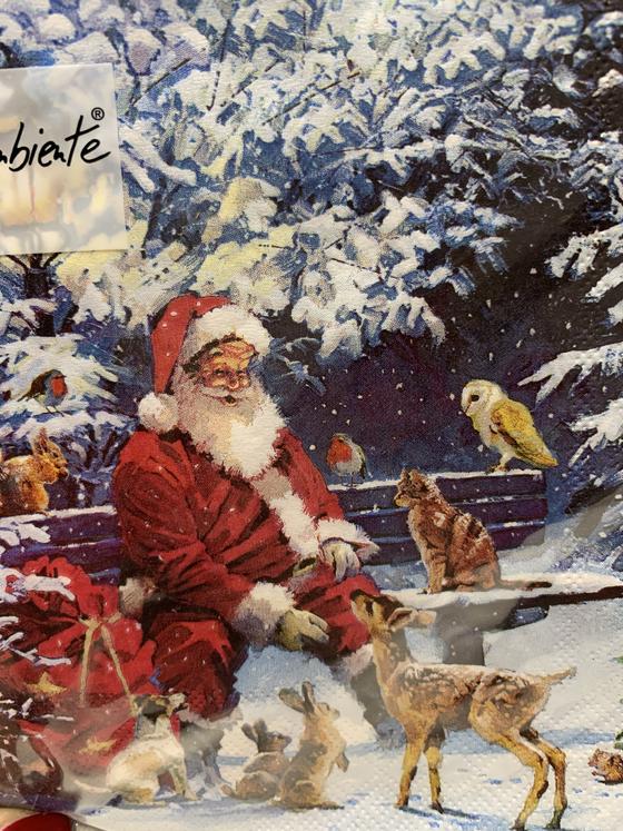 Serviette | Papier-/ Lunchservietten Santa On Beach - 33cm
