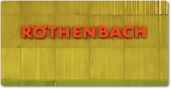 U-Bahn-Magnet Nuernberg Roethenbach der Linie U2 in der originalgetreuen Stations-Gestaltung mit gelb-grünem Fliesenhintergrund und erhabenen orangenen Buchstaben