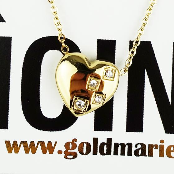 goldmarie Kette HERZ MEETS STRASS Stahl vergoldet 