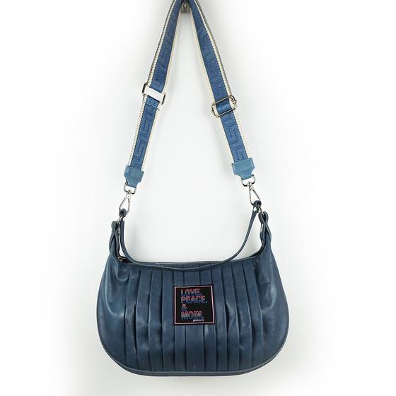 goldmarie Tasche LOVE PEACE MOIN meets MITCH Leder - taubenblau 