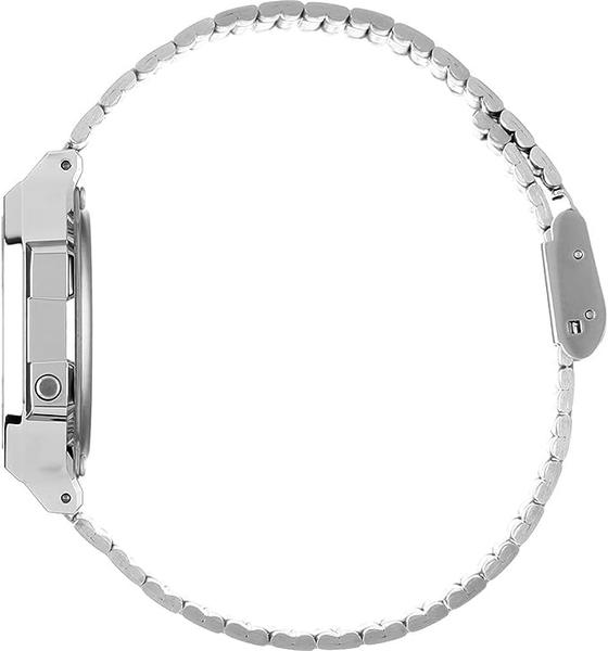 Casio Uhr gross A168WER-2AEF Edelstahl silber blau aqua