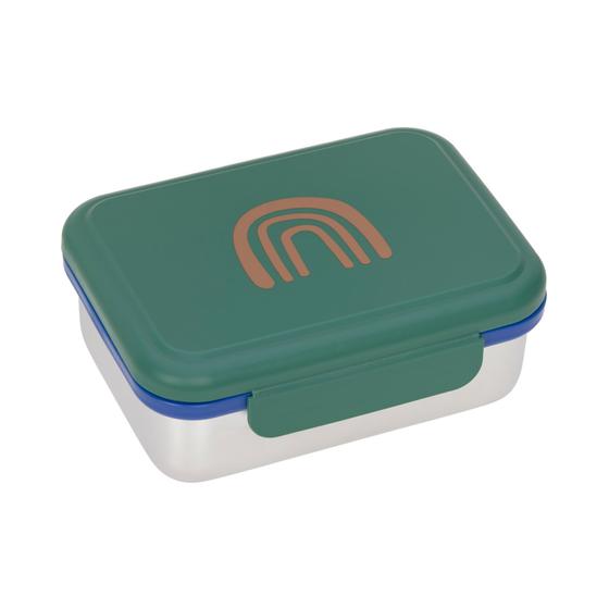 Kinder Brotdose - Lunchbox Edelstahl Little Gang Regenbogen Grün