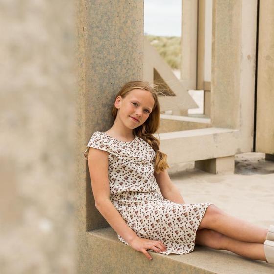 Kleid "Blümchen", reine Baumwolle, creme