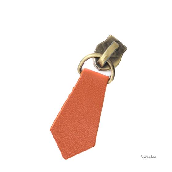 Lederzipper Lederanhänger Reißverschluss Taschen nähen terracotta