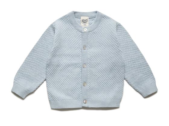 Puri Organic Cardigan Popcorn Hellblau