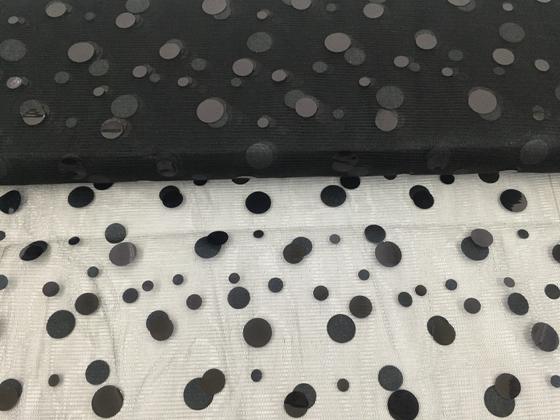Tüll Folienpunkte schwarz