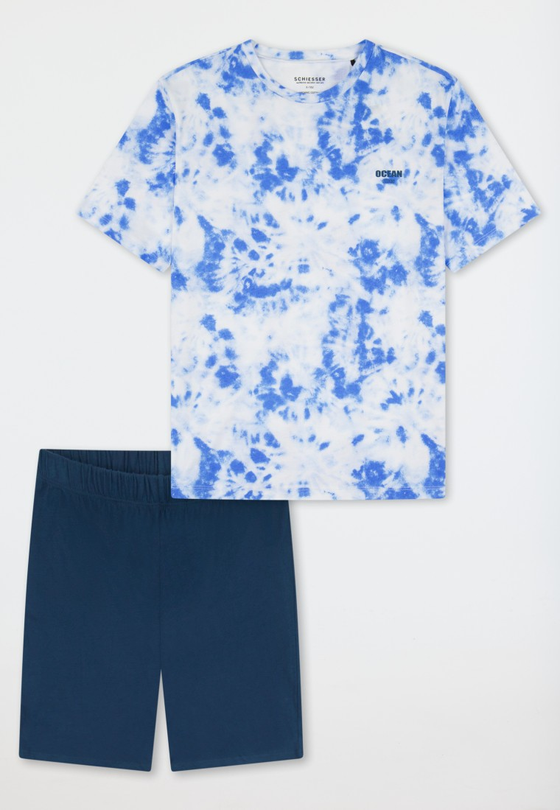 Schlafanzug "Batik", kurz, Biobaumwolle, aquarium