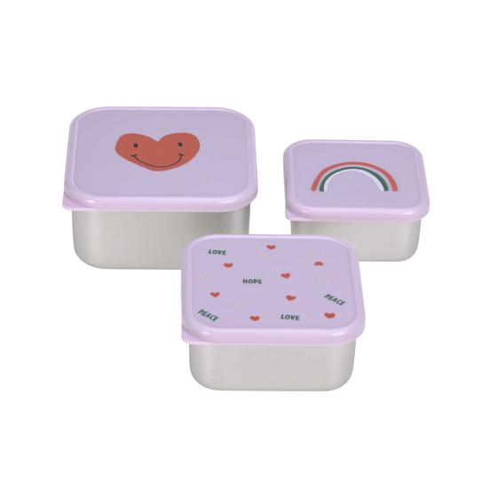 Lässig Snackbox Edelstahl 3er Set Happy Rascals Herz