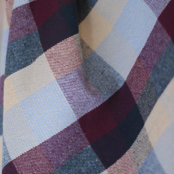 Woodland Check Vero – herbstlicher Karostoff aus Baumwolle für Taschen und Kleidung