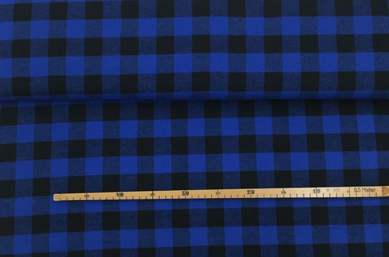 Flanell schwarz royal