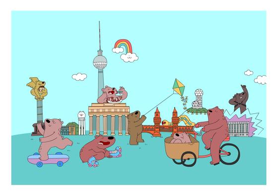 Ach Berlin! Poster Bunt