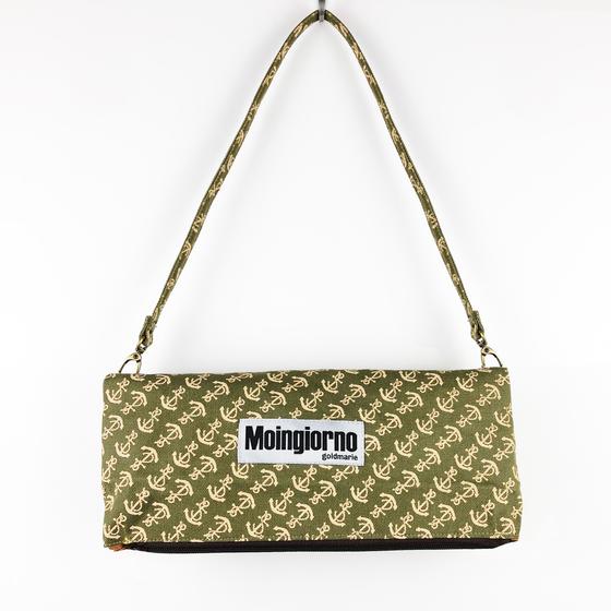 goldmarie Handtasche MOINGIORNO Canvas Anker Muster - olive-sand - 30x14cm