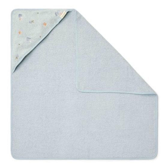Little Dutch Kapuzen Handtuch Gestickt Forest Friends Blau 100 x 100 cm