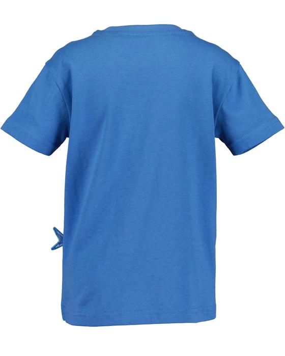 T-Shirt mit Leuchtdruck "Hai", ultramarin