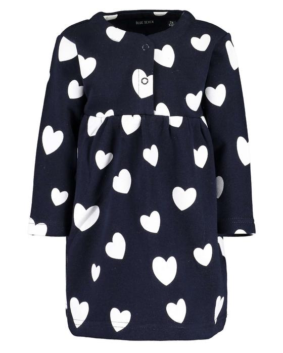 Sweatkleid "Herzchen", reine Baumwolle, nachtblau