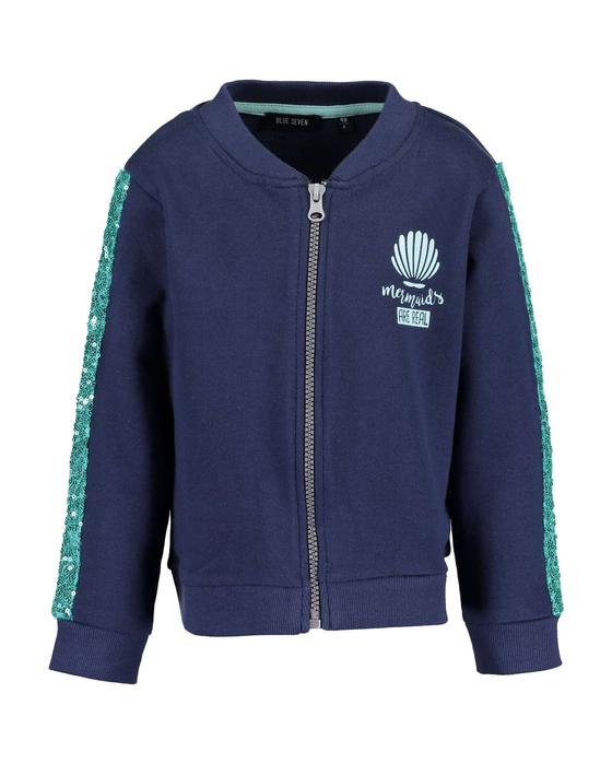 Sweatjacke "Mermaids are real" mit Pailletten-Streifen