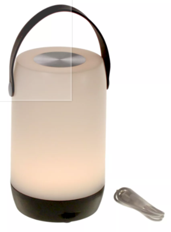 Lampe | Wiederaufladbare LED Outdoor - Laterne - weiß/schwarz