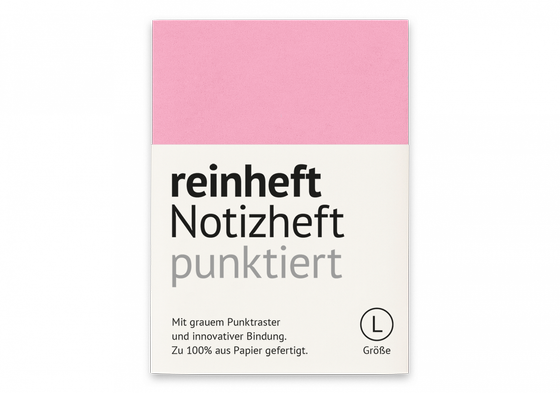 reinheft L - punktiert Notizheft, rosa