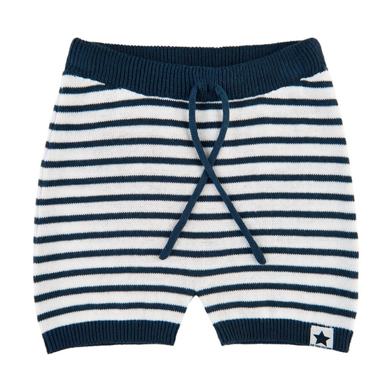 Strick-Shorts mit Gummibund, reine Baumwolle, blau