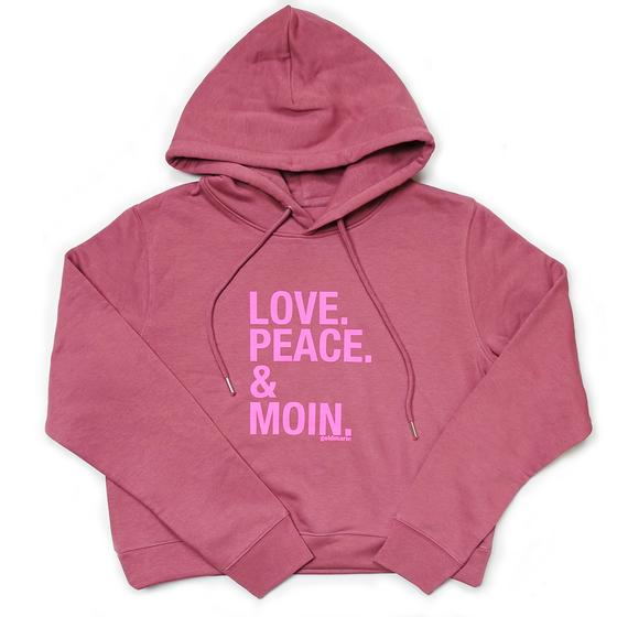 goldmarie Hoodie Short LOVE PEACE MOIN - pastellrot-pink 
