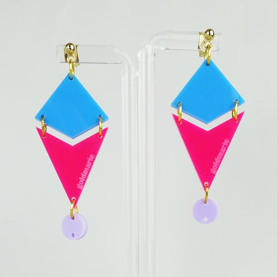 goldmarie Plexi Ohrringe Sydney - Nr 2601 - hellblau-lavendel-pink