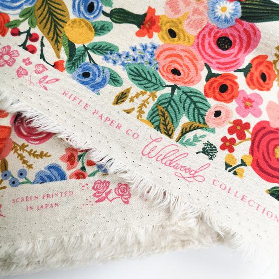 Cotton + Steel Canvas - Garden Party Pink Canvas Fabric - Wildwood -  Rifle Paper Co.